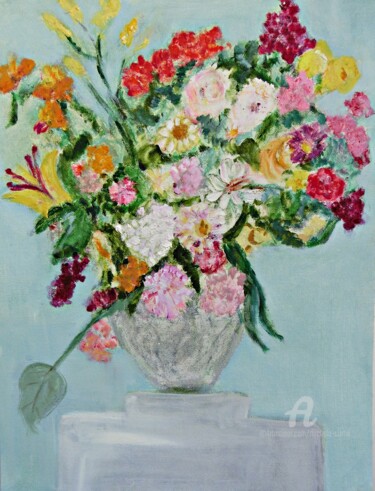 Painting titled "The Bouquet" by Michela Curtis, Original Artwork, Oil