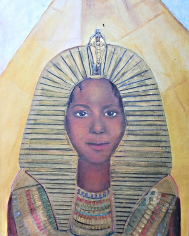 Schilderij getiteld "Boy King" door Michela Curtis, Origineel Kunstwerk, Olie