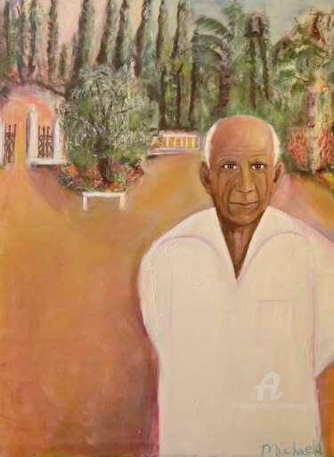 Pintura intitulada "Pere Picasso Et Moi" por Michela Curtis, Obras de arte originais, Óleo