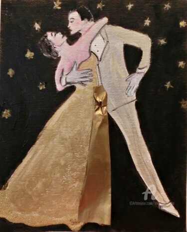 Painting titled "The Dancers" by Michela Curtis, Original Artwork, Acrylic Mounted on Other rigid panel