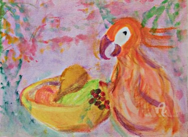 「The Parrot and The…」というタイトルの絵画 Michela Curtisによって, オリジナルのアートワーク, アクリル