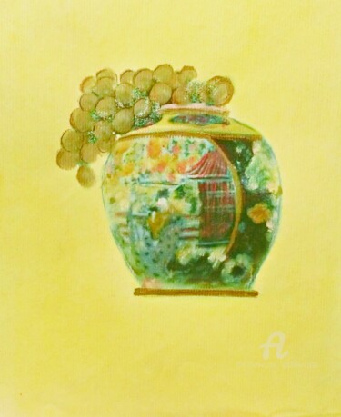 Painting titled "The Oriental Vase" by Michela Curtis, Original Artwork, Acrylic