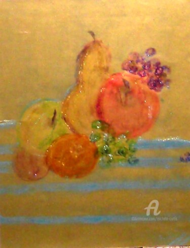 Painting titled "The Fruit" by Michela Curtis, Original Artwork, Acrylic Mounted on Other rigid panel