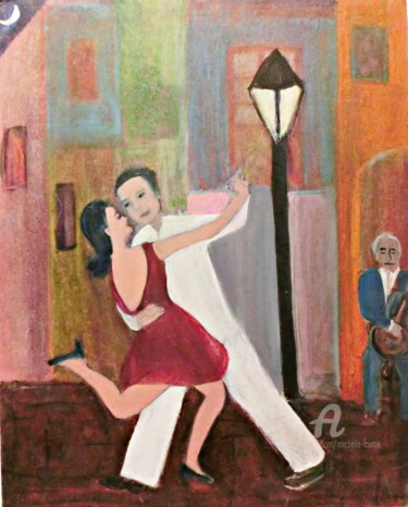 Painting titled "Dancing To The Musi…" by Michela Curtis, Original Artwork, Pastel