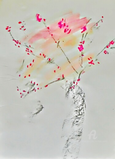 Ζωγραφική με τίτλο "Oriental Spring" από Michela Curtis, Αυθεντικά έργα τέχνης, Παστέλ