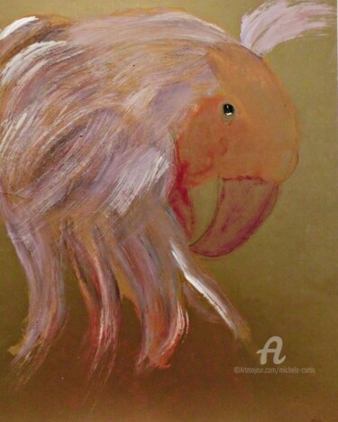 Painting titled "Portrait Of A Parrot" by Michela Curtis, Original Artwork, Acrylic