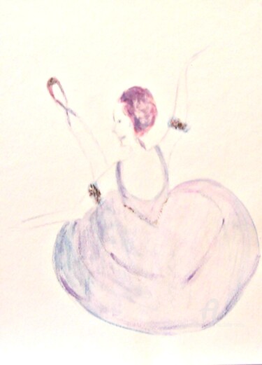 Painting titled "Dancer At The Folli…" by Michela Curtis, Original Artwork, Watercolor