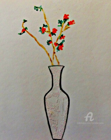 Malerei mit dem Titel "The Vase" von Michela Curtis, Original-Kunstwerk, Öl
