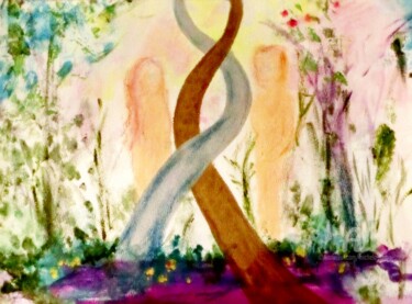 Peinture intitulée "Adam and Eve II" par Michela Curtis, Œuvre d'art originale, Acrylique