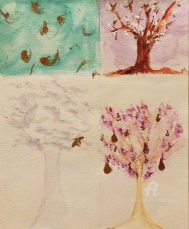 "Seasons" başlıklı Tablo Michela Curtis tarafından, Orijinal sanat, Suluboya