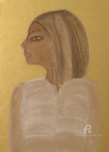 Painting titled "An Egyptian" by Michela Curtis, Original Artwork, Oil Mounted on Other rigid panel