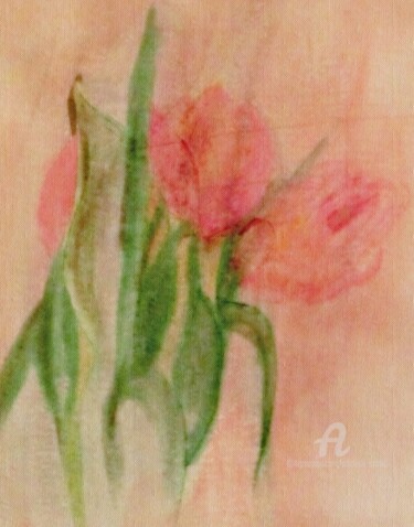 Malerei mit dem Titel "Roses" von Michela Curtis, Original-Kunstwerk, Aquarell