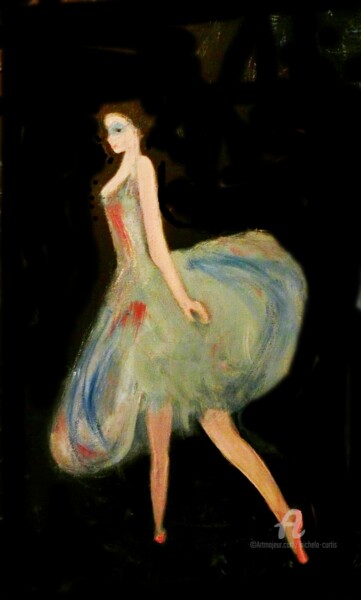 Painting titled "The Ballerina" by Michela Curtis, Original Artwork, Oil