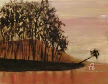 Malerei mit dem Titel "The Island" von Michela Curtis, Original-Kunstwerk, Öl