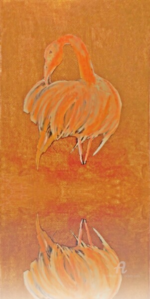 Ζωγραφική με τίτλο "Feathers" από Michela Curtis, Αυθεντικά έργα τέχνης, Ακρυλικό