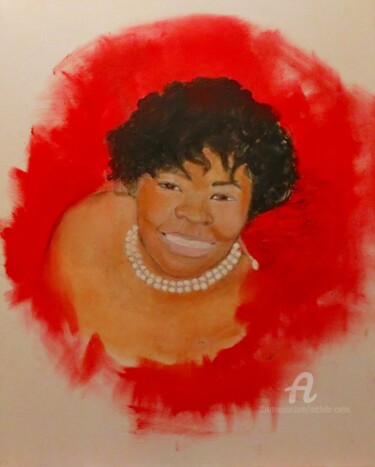 Painting titled "In Red" by Michela Curtis, Original Artwork, Oil