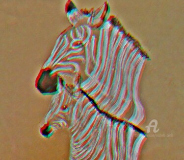 Картина под названием "Zebras" - Michela Curtis, Подлинное произведение искусства, Акрил