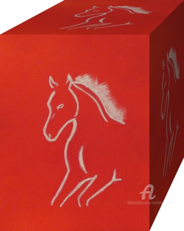 Цифровое искусство под названием "Chinese Horse" - Michela Curtis, Подлинное произведение искусства, Другой