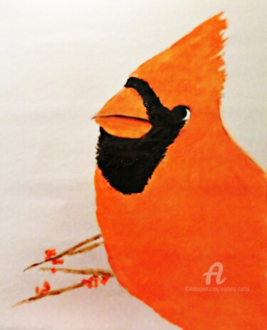 绘画 标题为“The Cardinal” 由Michela Curtis, 原创艺术品, 油