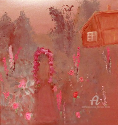 Картина под названием "The Cottage" - Michela Curtis, Подлинное произведение искусства, Масло