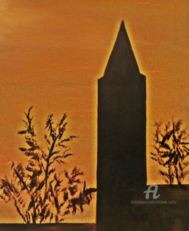 Painting titled "The Steeple" by Michela Curtis, Original Artwork, Oil