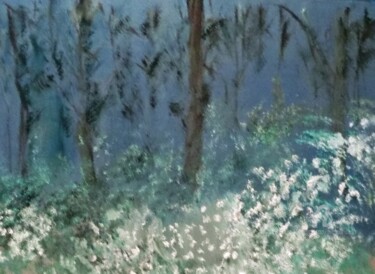 Painting titled "Forest Flowers" by Michela Curtis, Original Artwork, Oil