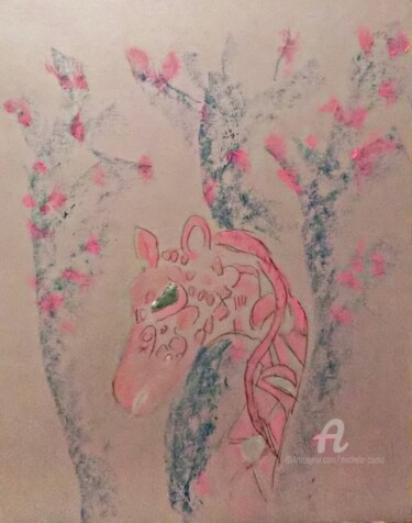 Pittura intitolato "In The Pink" da Michela Curtis, Opera d'arte originale, Olio