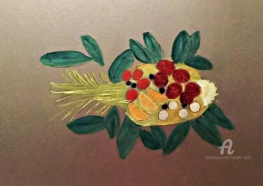 Ζωγραφική με τίτλο "Fruit In Nature's B…" από Michela Curtis, Αυθεντικά έργα τέχνης, Λάδι