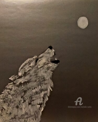 Painting titled "The Howling" by Michela Curtis, Original Artwork, Oil