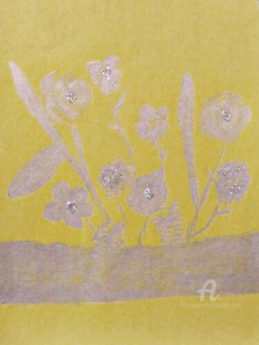 Pintura intitulada "Les Fleurs D'Argent" por Michela Curtis, Obras de arte originais, Acrílico