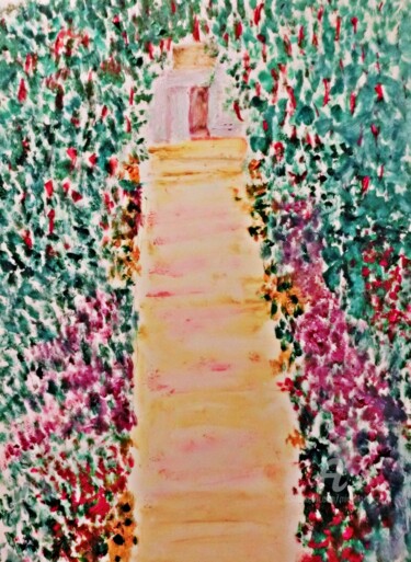 Картина под названием "Giverny" - Michela Curtis, Подлинное произведение искусства, Масло