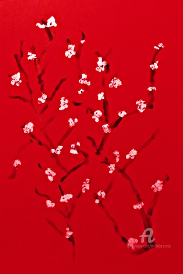 Peinture intitulée "Apple Blossoms" par Michela Curtis, Œuvre d'art originale, Huile