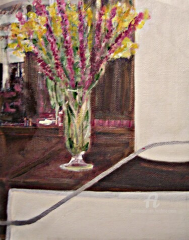 Peinture intitulée "In The Foyer" par Michela Curtis, Œuvre d'art originale, Huile