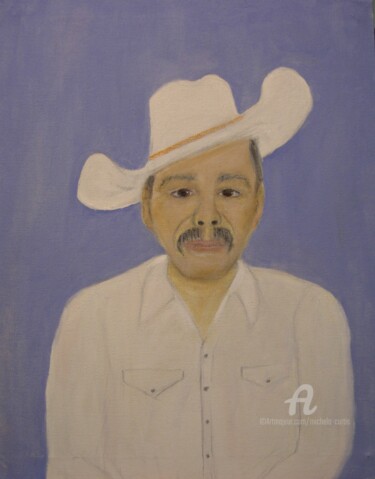 Painting titled "The Cowboy" by Michela Curtis, Original Artwork, Oil