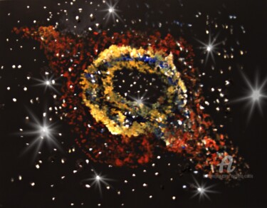Painting titled "Cosmos" by Michela Curtis, Original Artwork, Oil