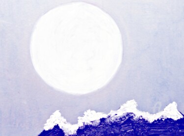 Malerei mit dem Titel "The Moon" von Michela Curtis, Original-Kunstwerk, Öl