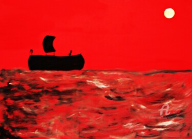 Картина под названием "The Phoenicians" - Michela Curtis, Подлинное произведение искусства, Масло Установлен на Другая жестк…
