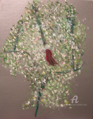 Painting titled "Thicket of Flowers" by Michela Curtis, Original Artwork, Oil