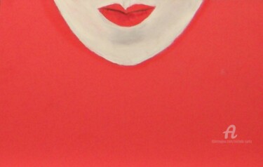 Schilderij getiteld "Lips" door Michela Curtis, Origineel Kunstwerk, Olie Gemonteerd op Andere stijve panelen