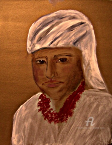 Painting titled "A Young Man" by Michela Curtis, Original Artwork, Oil