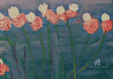 Schilderij getiteld "Water Lilies" door Michela Curtis, Origineel Kunstwerk, Olie