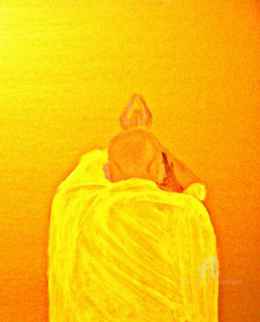 Painting titled "Saffron" by Michela Curtis, Original Artwork, Oil