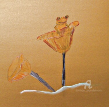 Peinture intitulée "The Frog" par Michela Curtis, Œuvre d'art originale, Huile