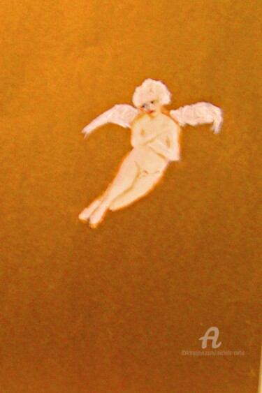 Painting titled "Cherub" by Michela Curtis, Original Artwork, Oil