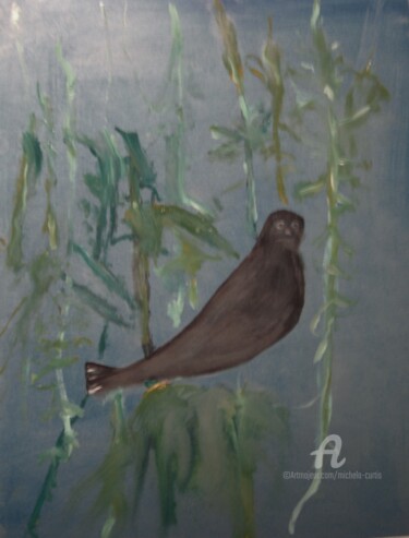 Painting titled "The Seal" by Michela Curtis, Original Artwork, Oil