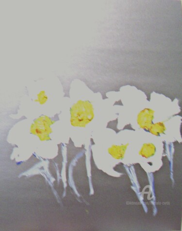 Painting titled "Afternoon Flowers" by Michela Curtis, Original Artwork, Oil
