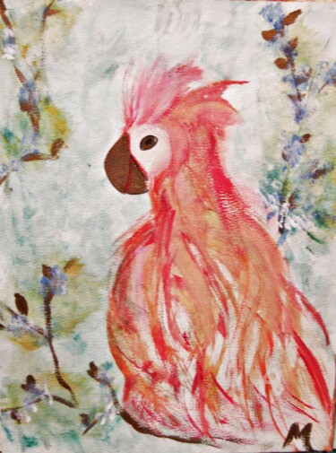 Malerei mit dem Titel "The Parrot" von Michela Curtis, Original-Kunstwerk, Acryl