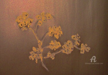 Painting titled "Silver Flowering" by Michela Curtis, Original Artwork, Acrylic