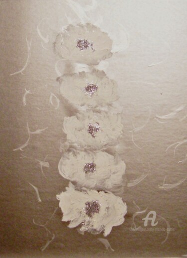 Картина под названием "Winter Roses" - Michela Curtis, Подлинное произведение искусства, Акрил Установлен на Другая жесткая…
