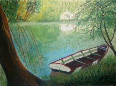 Painting titled "Rêverie au bord de…" by Michela Poulin, Original Artwork, Acrylic